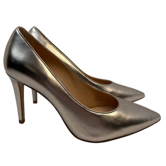 COACH Skyler Metallic Champagne Leather Stiletto Women's Size 8.5 - Picture 4 of 12